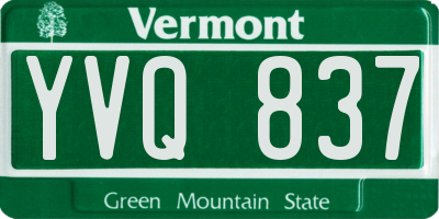 VT license plate YVQ837
