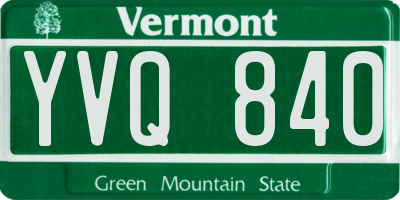 VT license plate YVQ840