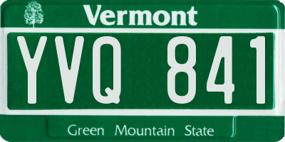 VT license plate YVQ841