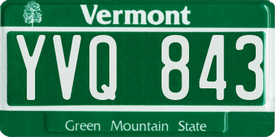 VT license plate YVQ843