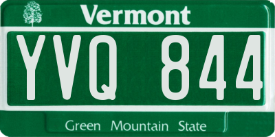VT license plate YVQ844