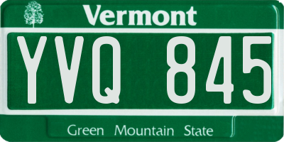 VT license plate YVQ845