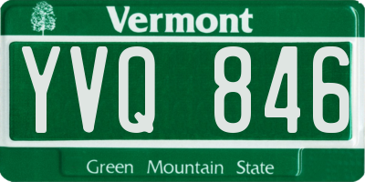 VT license plate YVQ846