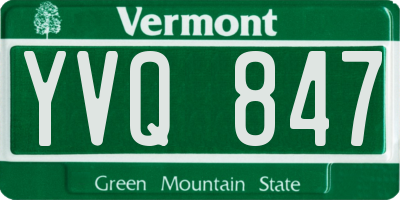 VT license plate YVQ847