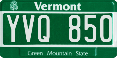 VT license plate YVQ850