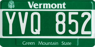 VT license plate YVQ852