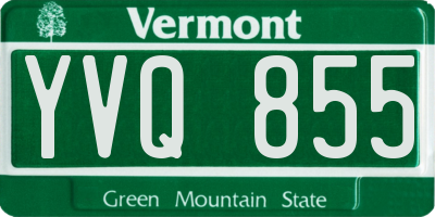 VT license plate YVQ855