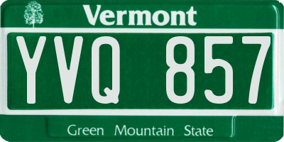 VT license plate YVQ857