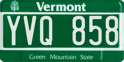 VT license plate YVQ858
