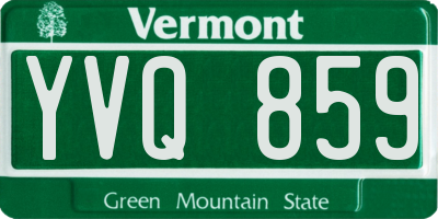 VT license plate YVQ859