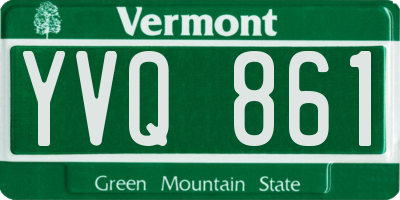 VT license plate YVQ861