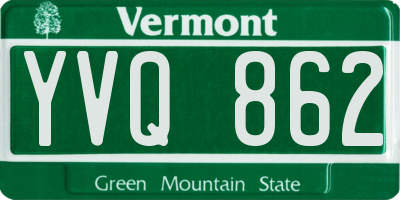 VT license plate YVQ862