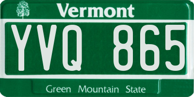 VT license plate YVQ865