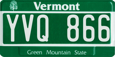 VT license plate YVQ866