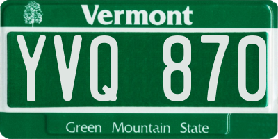 VT license plate YVQ870