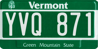 VT license plate YVQ871