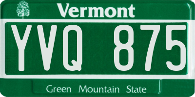 VT license plate YVQ875