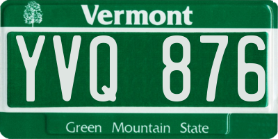 VT license plate YVQ876