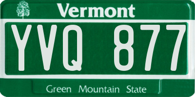 VT license plate YVQ877