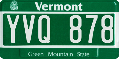 VT license plate YVQ878
