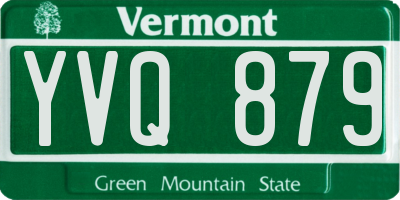VT license plate YVQ879