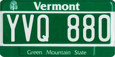VT license plate YVQ880