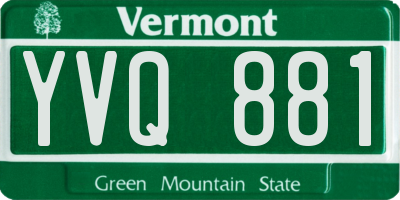 VT license plate YVQ881