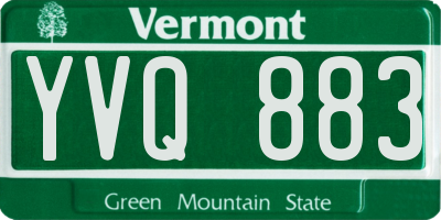 VT license plate YVQ883