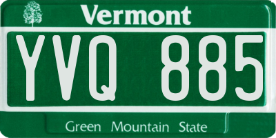 VT license plate YVQ885