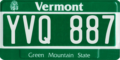 VT license plate YVQ887