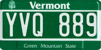 VT license plate YVQ889