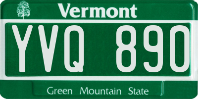 VT license plate YVQ890