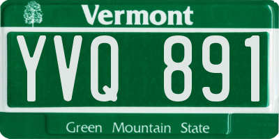 VT license plate YVQ891