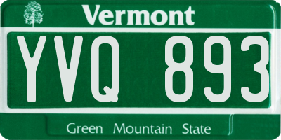 VT license plate YVQ893