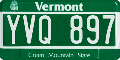 VT license plate YVQ897
