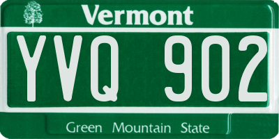 VT license plate YVQ902