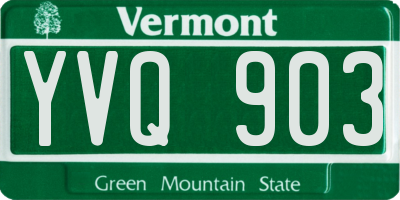 VT license plate YVQ903