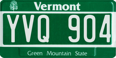 VT license plate YVQ904