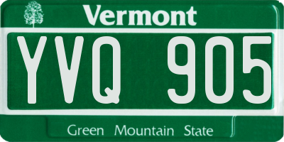 VT license plate YVQ905