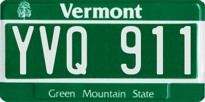 VT license plate YVQ911