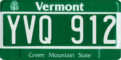 VT license plate YVQ912