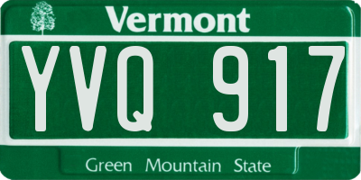 VT license plate YVQ917