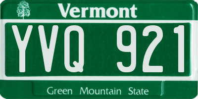 VT license plate YVQ921