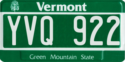 VT license plate YVQ922