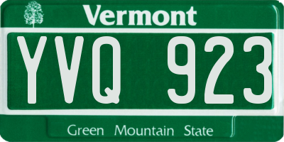 VT license plate YVQ923