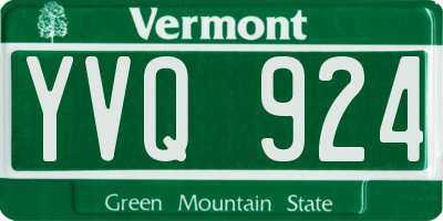 VT license plate YVQ924