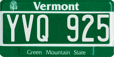 VT license plate YVQ925