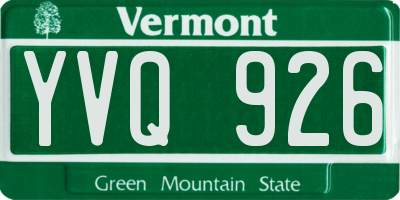 VT license plate YVQ926