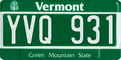 VT license plate YVQ931