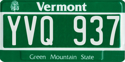 VT license plate YVQ937